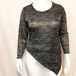 Bobbie Brooks Stretch Burnout Asymmetric Hem Top